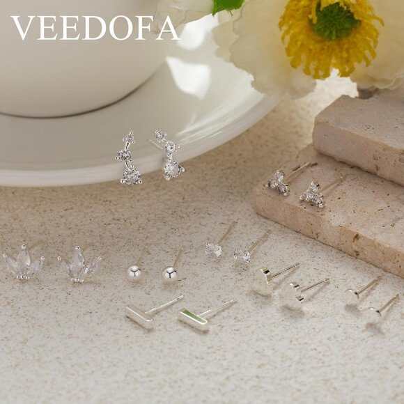 🆕 Women Silver Small Hoop Earrings Trendy Chunky Multiple Piercing Jewelry Gift - Picture 4 of 7